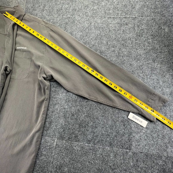 Tri-Mountain Airstream Shirt Mens XL Chelsea Gray Mini Check Embroidered Logo - Picture 10 of 11